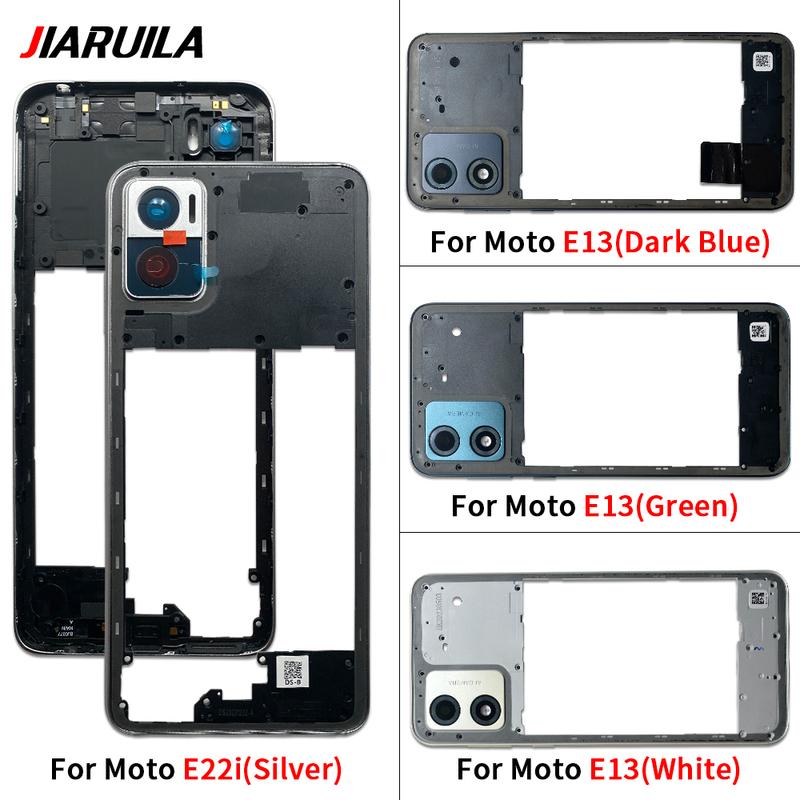 NEW Middle Frame Plate Holder Housing With Side Button Key Replacement Repair For Motorola Moto E13 E22i E22 E32 Edge 20 Lite