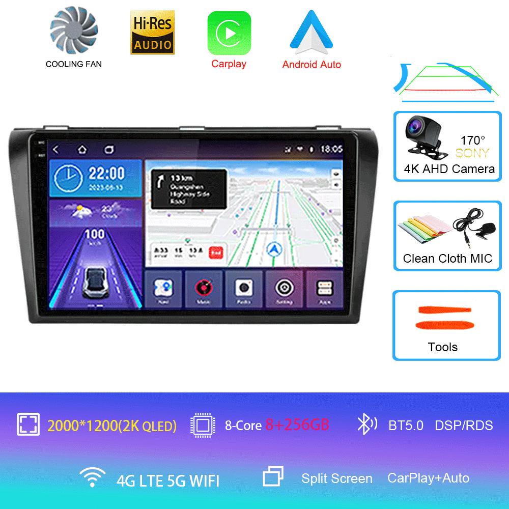 Android 14 видеоплеер автомобильный радиоприемник для Mazda 3 2004 -2009 2din с BOSE мультимедийный проигрыватель Carplay стерео GPS головное устройство