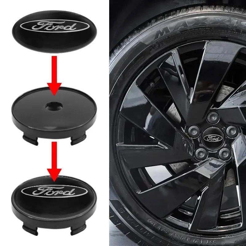 4PCS 60mm Car Wheel Center Hub Caps Sticker Emblem Decal For Ford Focus 2 3 MK3 MK4 Fiesta Kuga Explorer Mondeo Auto Styling KL1