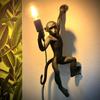 Monkey Resin Wall Lamp Black Golden Table Light Pendant Light For Living Room Study Animal Home Decor Art Parlor E27 LED Bulb