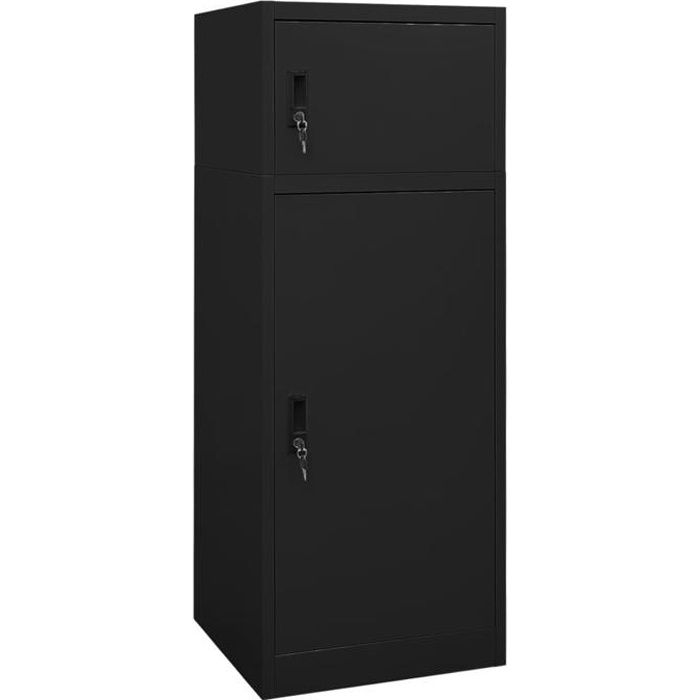 VidaXL Saddle Cabinet Black 53x53x140 Cm Steel 339601