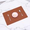 Direct supply monochrome rectangular non-slip granular thermal insulation pad, modern simple oil-proof leather dining table mat bowl mat