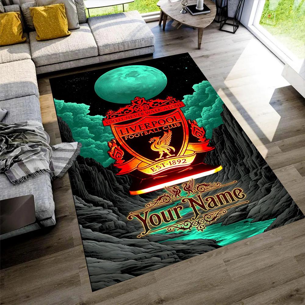 Liverpool Personalized Text Floor Rug Office Rug Suitable for Dining Room Entryway Game Room Playrooms Anti-slip Rug Decorate Offices Spiritual Gift