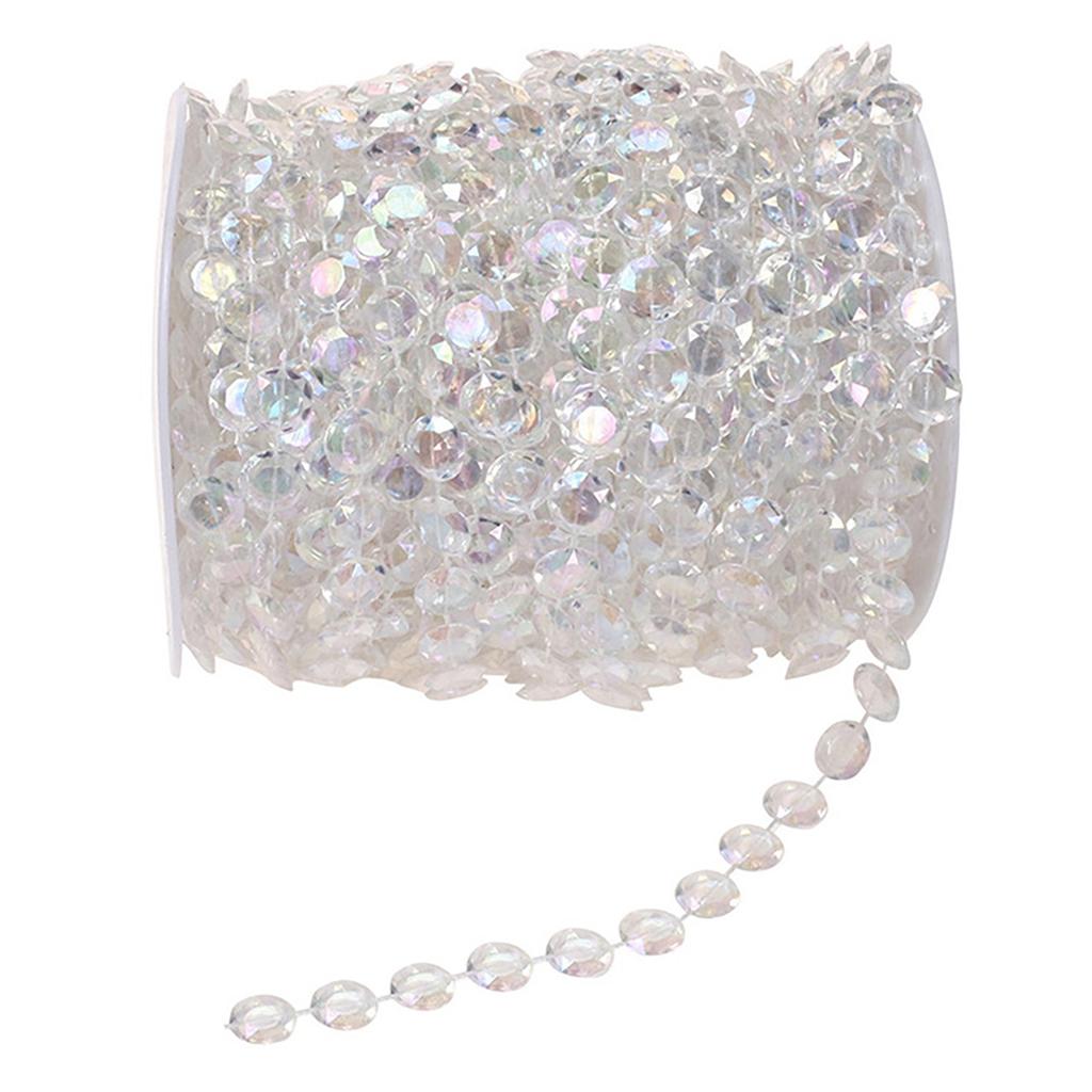 10mm Colorful Beads Chain Roll Acrylic Disc Decorative Beads Chain Festival Site Accessories 30m