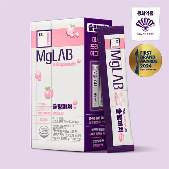 Maglab Slim Персик 14 пакетов (запас на 14 дней) Магний Тыква Персик Калий