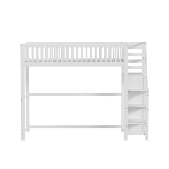 Bunk Bed with Safety Ladder Wardrobe High Railing Design Storage Shelf Smooth Surface Sleep 90 X 200cm Kids Bedroom Bed with Clothes Rail Bedroom