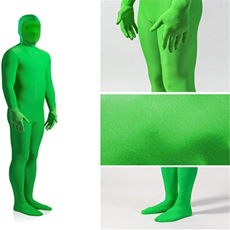 Full Body Photography Chromakey Green Suit Unisex Adult Green Bodysuit Stretch Costume For Photo Video Special Effect Festival