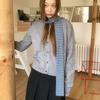 Y2K Harajuku Cotton Scarves Narrow Blue White Striped Scarf Women Fashionable Decorative Neckerchief Winter Warmth Long Scarf