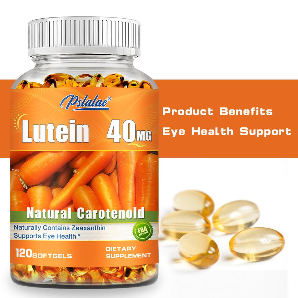 Lutein 40mg capsules, an eye-protecting vitamin supplement, supports eye health and relieves eye fatigue, 120 capsules.