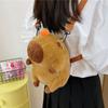 Animals Capybara Plush Backpack Cartoon Students School Bag Creative Cartoon Backpack  Girls