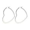 Fashion Heart Stainless Steel Big Hoop Earrings for Women 30 To 60mm Statement Simple Party Girl Gift Jewelry