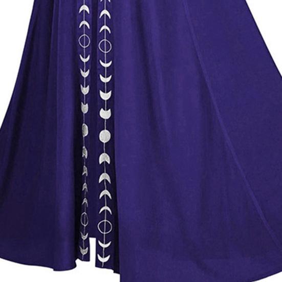 Унисекс плащ с капюшоном и принтом луны, средневековый, очень длинный, на шнуровке, накидка на Хэллоуин