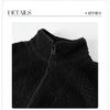2026 Winter Womens Oversized Fleece Coat With Contrast Stitching Stand Collar Zip Front Short Length Loose Fit Casual