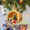 3D чашки украшения для собак в рождественском стиле очаровательны с подвесной веревкой акриловые праздничные украшения для дома и автомобиля