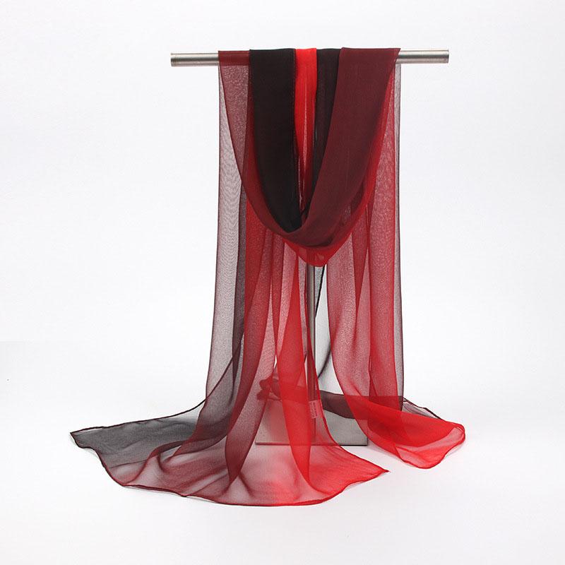 Silk Scarf For Women In Summer Fashionable Shawl Thin And Versatile Spring And Autumn Sand Scarf Long Chiffon Small Strip Scarf