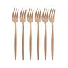 6Pcs Fruit Fork Luxury Flat Handle Stainless Steel Rose Gold Matte Cake Forks Lovely Mini Fork Used For Cake In Party Fork Restaurant