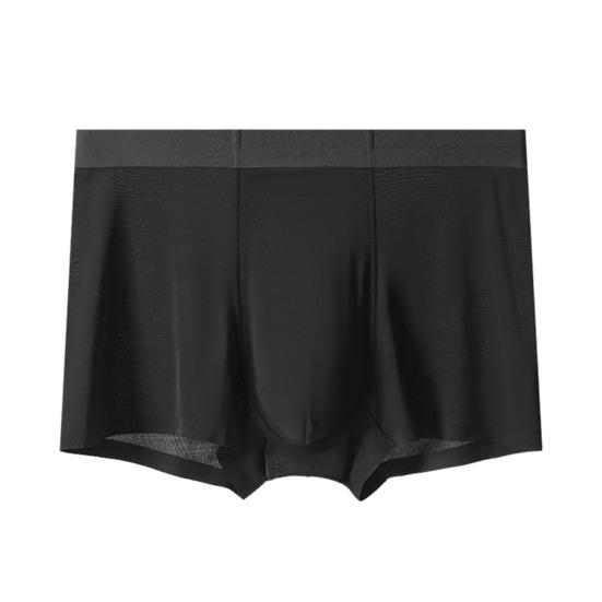 Men Boxer Underwear Elastic Mid-Waist U-Convex Breathable Shorts Briefs Solid Color Comfort Fit Underwear