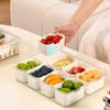 Large Capacity Divided Dinner Plate Plastic Food Preservation Store Box Snack Fruit Tray  for Home