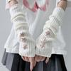 Solid Color Y2K Star Arm Cover Long Warmer Long Cuff Knitted Fingerless Sleeves  Outdoor
