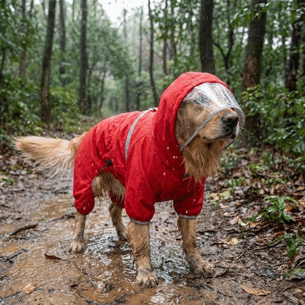 Windproof Dog Hooded Raincoat Reflective Pet Waterproof Cloak Dog Jumpsuit Dog Rain Cloak Travel