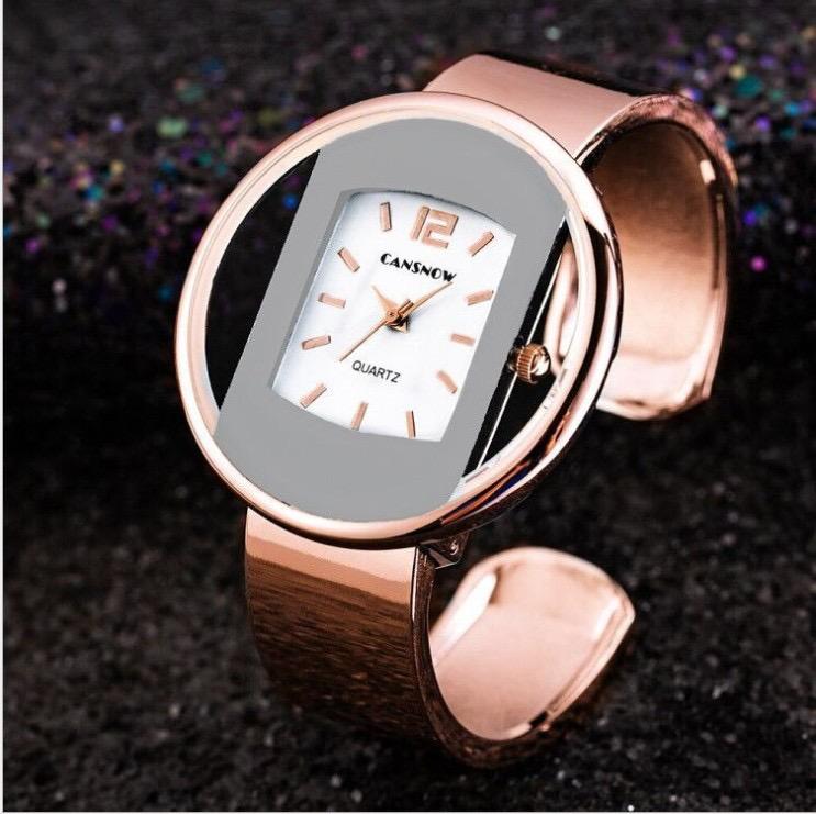 CANSNOW Luxury Fashion Watch For Women Steel Band Light Bracelet Version Creative Girl Student Quartz Wristwatches Gift