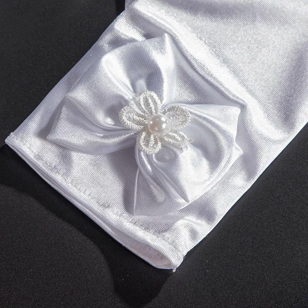 Dance Performance Stage Gloves Full Finger Mittens Wedding Flower Girl's Gloves Princess Gloves