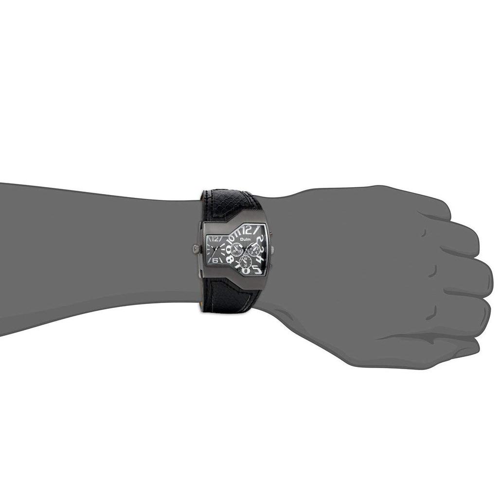 Sports Watch Leather Belt Leather Band Japanese Quartz Dual Time Waterproof Fashion Wristwatch Watch Accessories Men's Men's