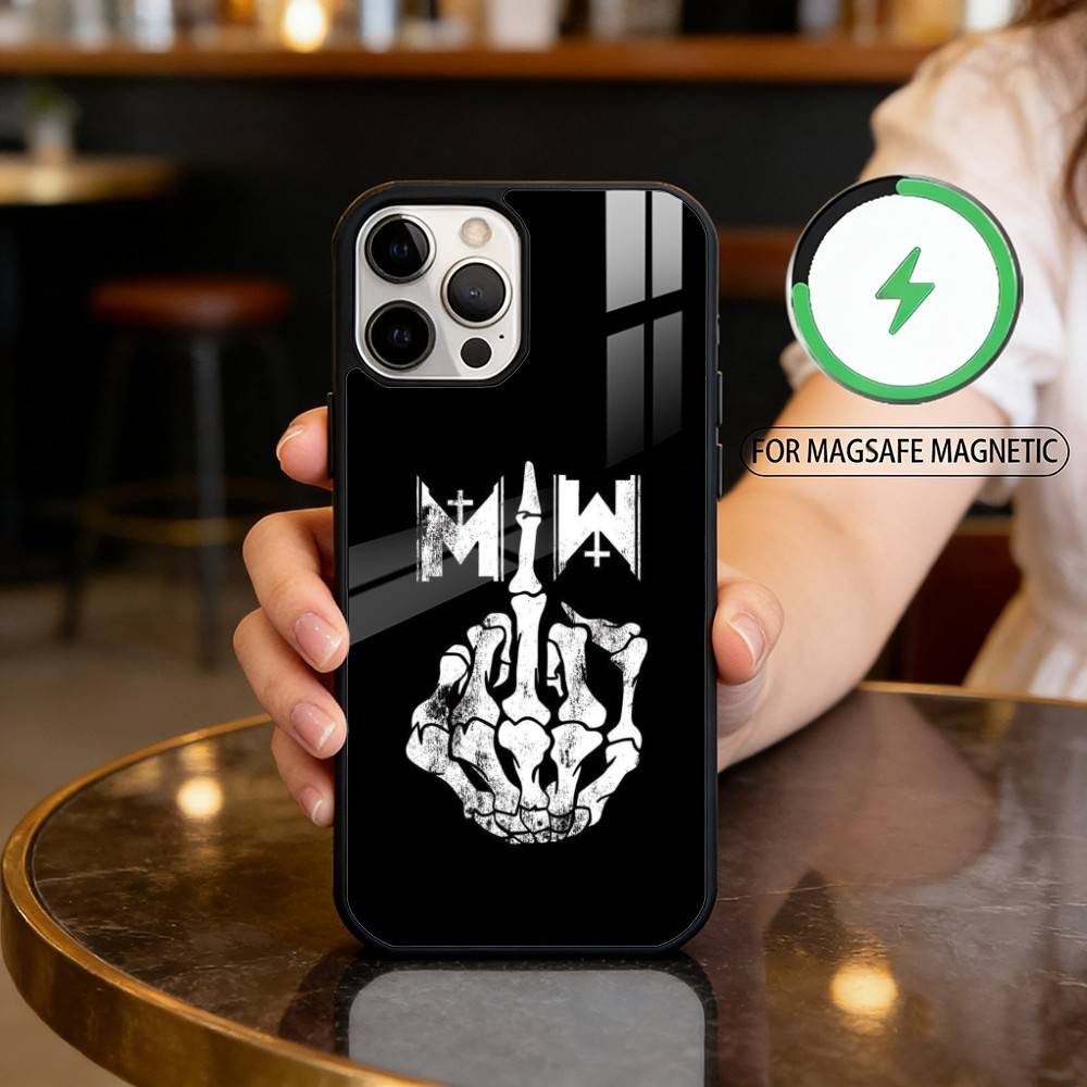 Чехол для телефона M-Motionless In White Магнитный Для Magsafe Беспроводной Зарядки Для iPhone17,16,15,14,13,12,11 Plus,Pro Max