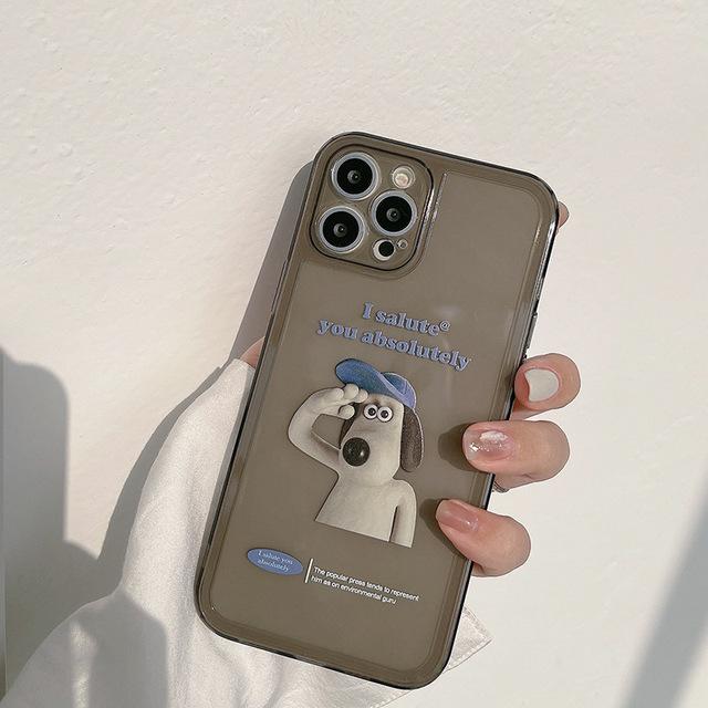Милый чехол для телефона с рисунком собаки «Салют» для Iphone 12promax, чехол 11promax 7 8 Plus 13 13pro Xr X Xs Max, чехол Funda Coque Back 1085
