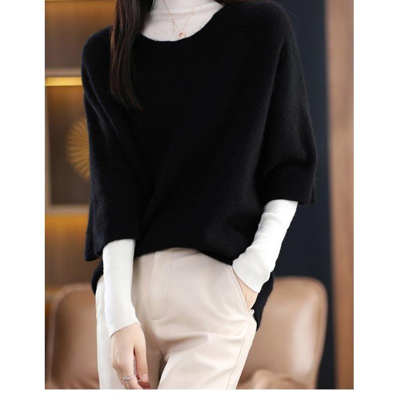 Autumn and Winter Round Neck Lazy Style Vest for Women Loose and Fashionable Outer Knitted Top