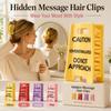 Caution Over Simulated Hair Clip Funny Warning Sign Hair Claw Clip Purple