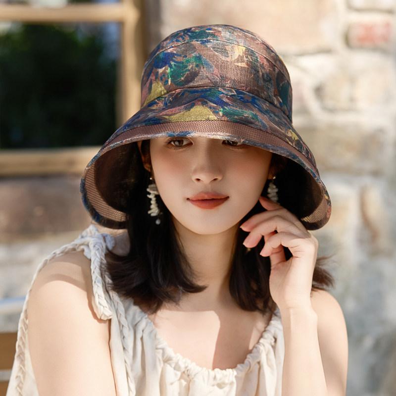 Women's large brim sun hat sun protection hat women's summer empty top breathable sun protection beach seaside sun hat outdoor