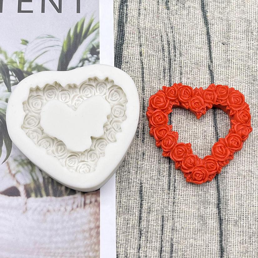 Силиконовая форма в виде сердца розы, сахарная крошка, шоколадные кексы, инструменты для украшения торта помадкой