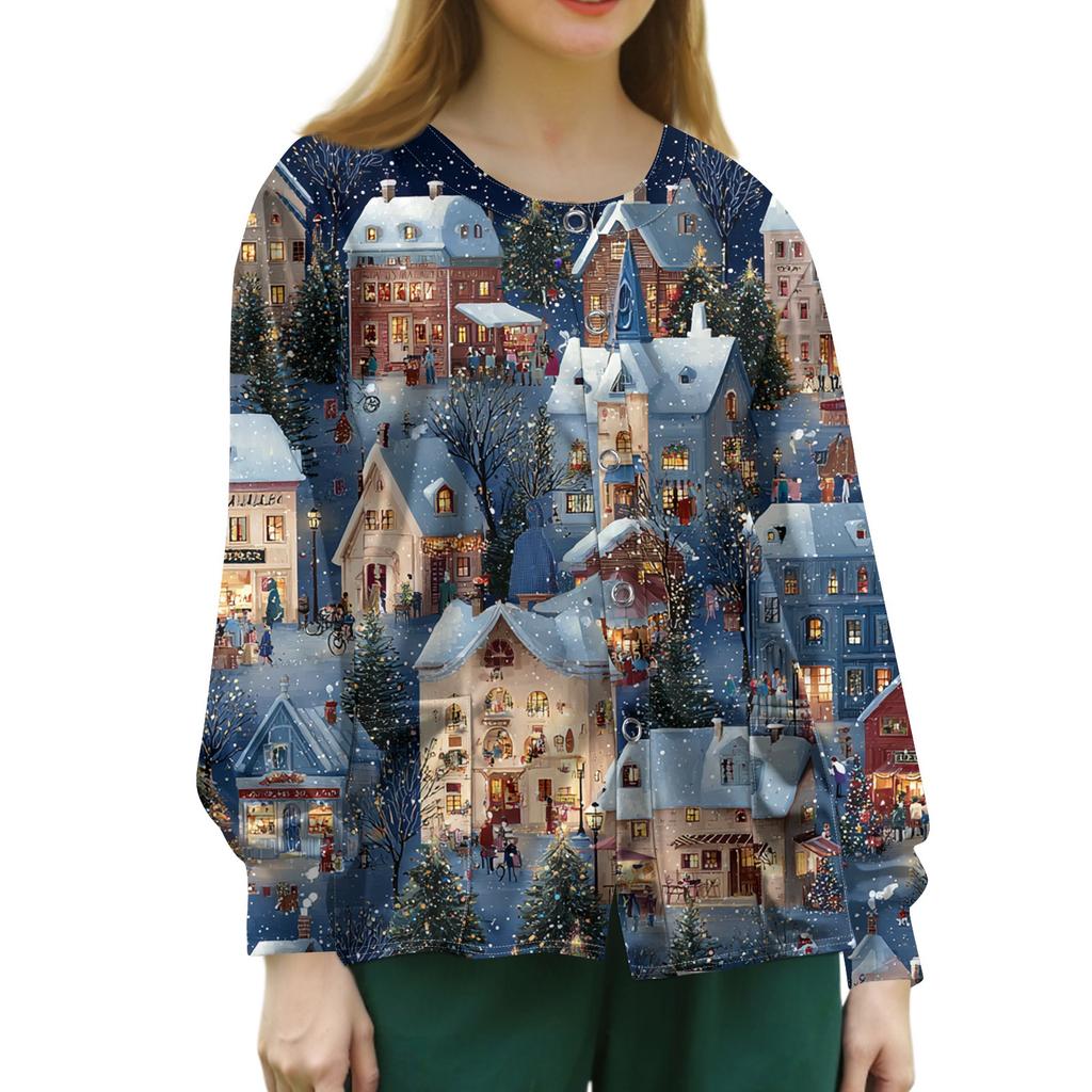 Women's Casual Long Sleeve Single Breasted Printed Dry-nurse Top