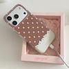 Чехол-бампер для iPhone 17 16 15 14 Pro Max Air, защитный, противоударный, в корейском стиле, с рисунком в виде розово-коричневых волнистых точек