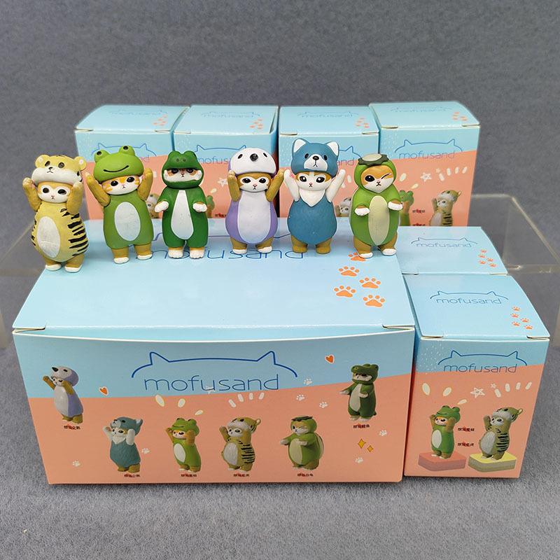 4 см Набор Фигурок-Сюрпризов Серии Mofu Cat, Кукла с Повязкой на Голове Животного, Милая ПВХ Модель, Настольное Украшение, Поделка, Подарок, Игрушка