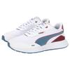Puma Runtamed Plus Retro Prep Ткань Кожа Круглый Носок На Шнуровке Спортивные Низкие Кроссовки для Повседневной Носки Унисекс Белые Синие 389237-01