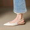 Korean Version Women's Flat-soled Sandals Summer Leather Bag Head Sandals Korean Version Comfortable Soft Sole Large Size Rear Empty Sandals Pointed T