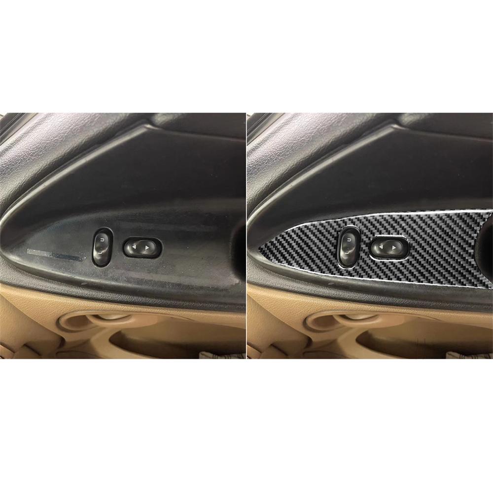 Real Carbon Fiber Interior Window Lift Switch Panel Trim For Ford Mustang 96-03 LHD Only