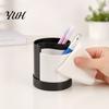 Desk Organizer Box Pen Holder with 2 Compartments, Detachable Plastic Stationery Storage Pencil Eraser Container, Decorative for Home Office