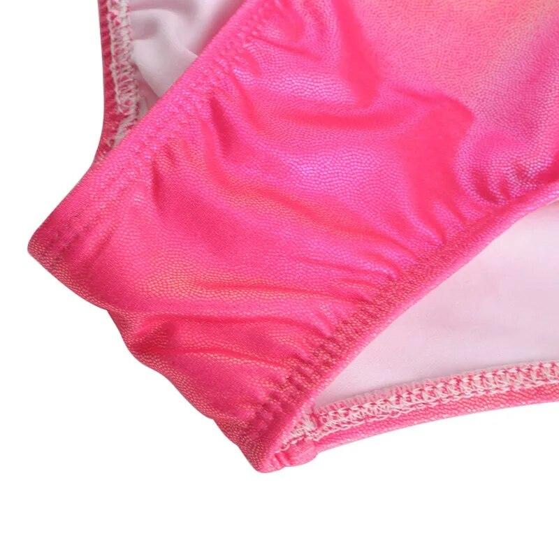 Одежда для балета и танцев с длинными рукавами и принтом для девочек, детские гимнастические боди розового цвета