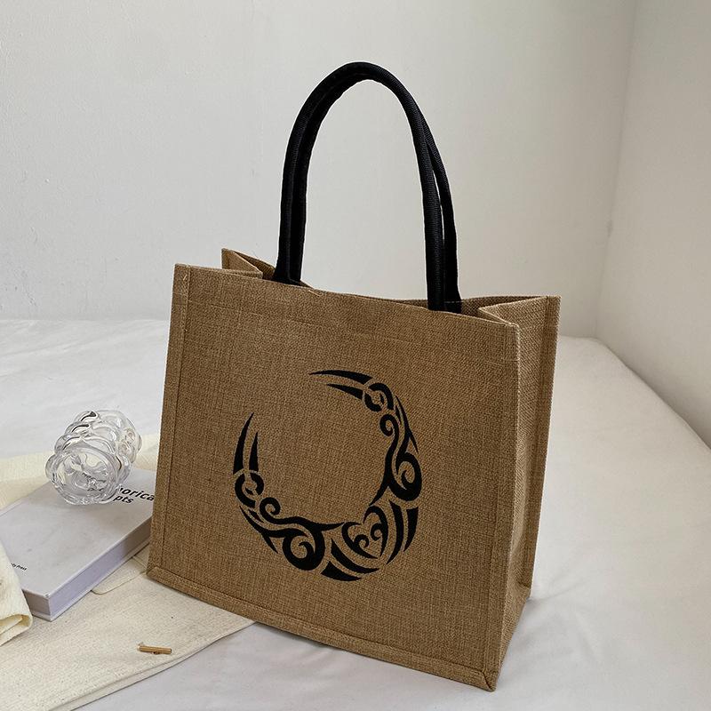 Женская модная льняная сумка-тоут большой вместимости 2024 - на одно плечо, подходит для студентов, в наличии