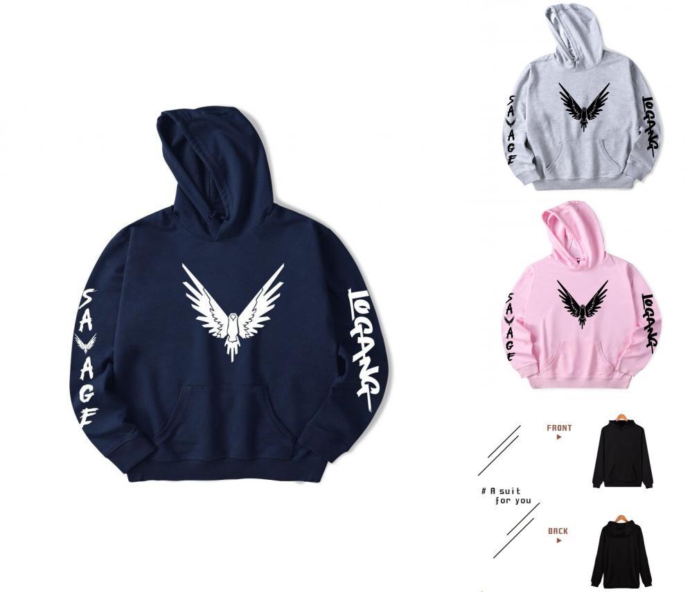 Maverick Logan Paul Homme And Femme Bird Print Hooded Sweatshirt With Comfortable Fit