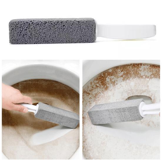 Пемза для чистки унитаза с эргономичной ручкой, натуральный абразив, средство от известкового налета, удалитель пятен с унитаза, чистящая щетка