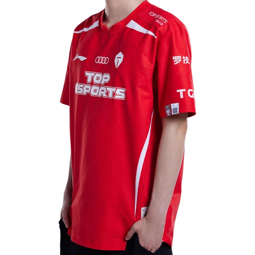 Футболка Li Ning Sports Lifestyle Series TES Team Casual с круглым вырезом и коротким рукавом, с принтом логотипа и букв, мужская, красная, ATST665-1