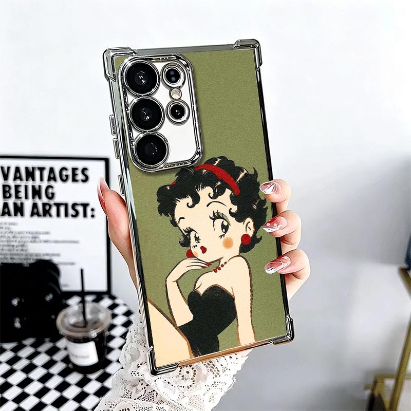 B-Bettys B-Boops Девушка Покрытие Чехол для Телефона Для Samsung Galaxy S24 S25 FE S26 Edge S23 Ultra S22 S21 Plus S20 Противоударный Подушка Безопасности Чехол