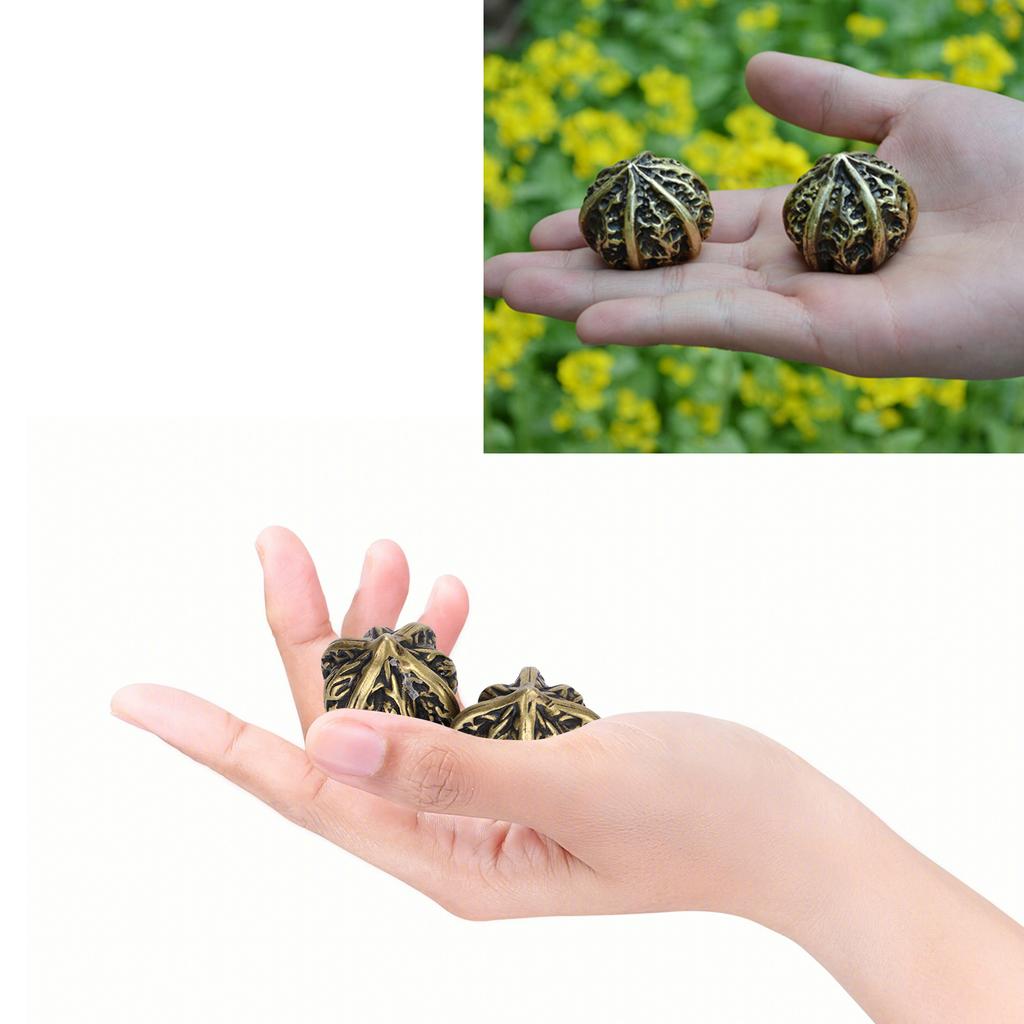 2 Pcs Brass Baoding s Walnuts Hand Exercise Equipment Portable and Compact