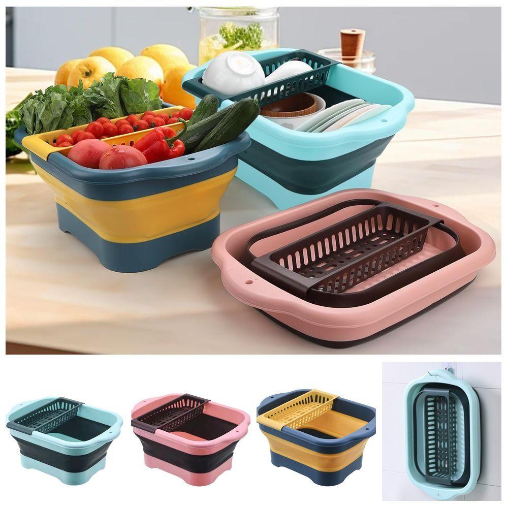 Kitchen Storage Tool Strainer Foldable Fruit Vegetable Washing Basket