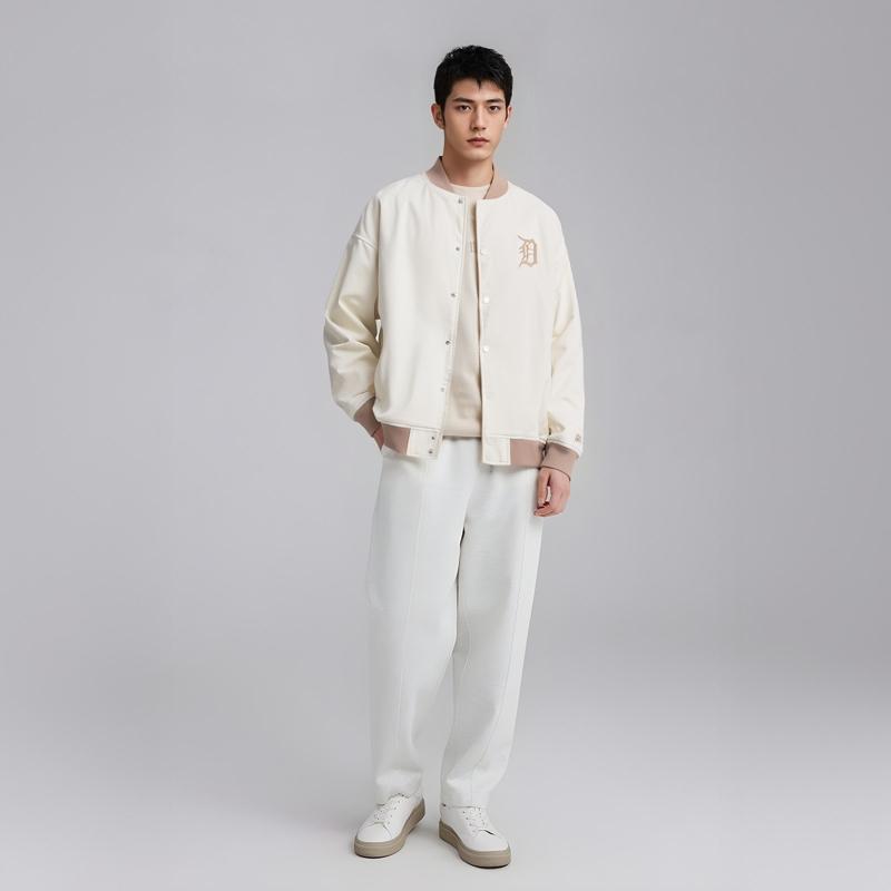 New Era FW24 MLB Спущенное плечо Возвращение Скейтбординг Серия 1990 Свободная Однобортная Хлопковая Куртка с Длинным Рукавом Унисекс куртки Цвет Слоновой Кости 14385111