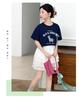 Girls' Summer Outfit Set - T-shirt and Half Skirt
